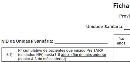 Totalizador de Resumo Mensal de HIV/SIDA