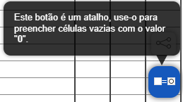 Atalho 'Célula vazia igual a zero'